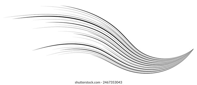  Abstractas líneas ocultas de Vector, rayos de color negro sobre un fondo transparente en el concepto de tecnología, ciencia, música, modernidad.