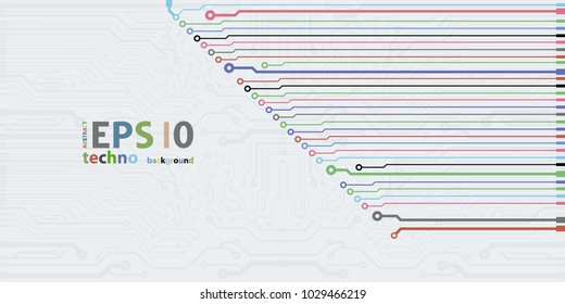 Abstract vector high tech circuit board background illustration. EPS10 pattern