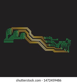 Abstract vector high tech circuit board background illustration. EPS10 pattern