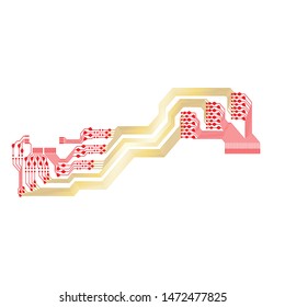 Abstract vector high tech circuit board background illustration. EPS10 pattern