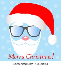 abstract vector hipster-santa silhouette. Vector