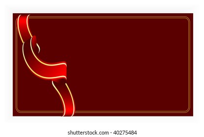 abstract vector holiday card with ribbon