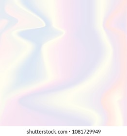 Abstract vector holographic gradient background for web, packaging, poster, billboard, advertisement, cover, brochure, wallpaper. Pastel smooth multicolor texture.