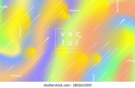 Abstract vector holographic gradient background for web, packaging, poster, billboard, advertisement, cover, brochure, wallpaper. Pastel smooth multicolor texture. Cover design with text