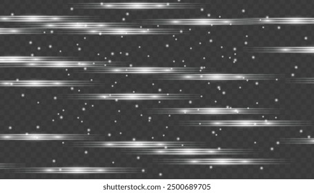 Abstract vector horizontal lens flares special lens flash light effect. Glowing streaks effect png. Laser beams sparkle on a transparent background. Luminous sunburst sparkling lined illustration