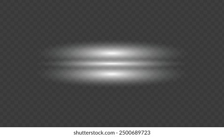 Abstract vector horizontal lens flares special lens flash light effect. Glowing streaks effect png. Laser beams sparkle on a transparent background. Luminous sunburst sparkling lined illustration