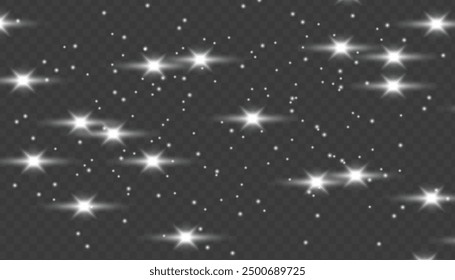Abstract vector horizontal lens flares special lens flash light effect. Glowing streaks effect png. Laser beams sparkle on a transparent background. Luminous sunburst sparkling lined illustration
