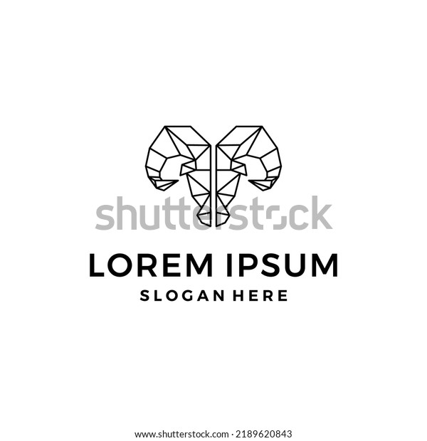 Abstract vector horns ram animal sheep logo,\
icon Aries, sign goat. Design template premium brand business,\
graphic badge\
company.