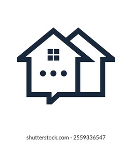 abstract vector house and conversation logo