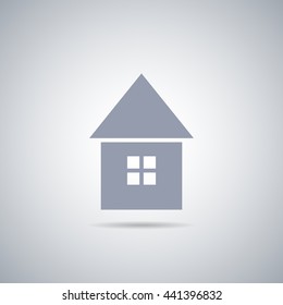 Abstract vector house icon with shadow , real estate
