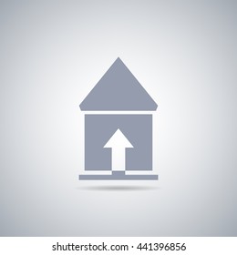 Abstract vector house icon with shadow , real estate
