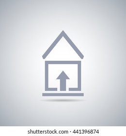 Abstract vector house icon with shadow , real estate
