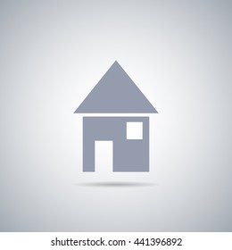 Abstract vector house icon with shadow , real estate
