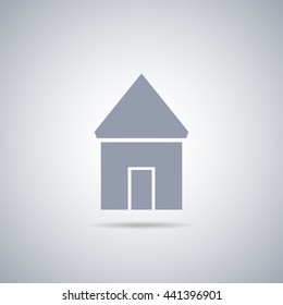 Abstract vector house icon with shadow , real estate
