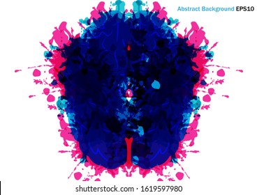 Abstract vector human brain with splatter color mind design. Vector illustration design