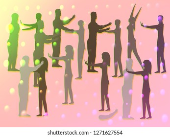 Abstract vector human silhouettes. Vector. Mannequins. 
