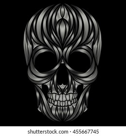 Abstract vector human skull from various patterns