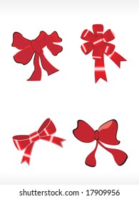 abstract vector icon of bow set