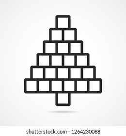 Abstract vector icon of Christmas trees out of blocks