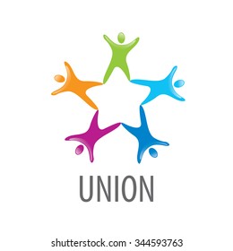 Abstract vector icon colored people in the Union