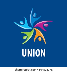 Abstract vector icon colored people in the Union