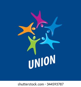 Abstract vector icon colored people in the Union