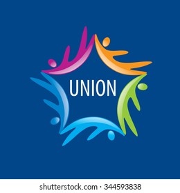 Abstract vector icon colored people in the Union