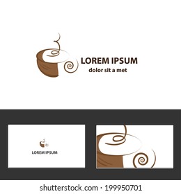 Abstract vector icon design template with business card