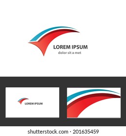 Abstract vector icon design template with business card