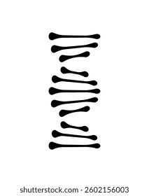 Abstract vector icon of a DNA helix with circular nodes and clean lines, ideal for scientific, medical, or genetic-related themes.
