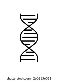 Abstract vector icon of a DNA helix with circular nodes and clean lines, ideal for scientific, medical, or genetic-related themes.
