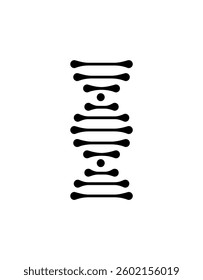 Abstract vector icon of a DNA helix with circular nodes and clean lines, ideal for scientific, medical, or genetic-related themes.