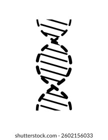 Abstract vector icon of a DNA helix with circular nodes and clean lines, ideal for scientific, medical, or genetic-related themes.