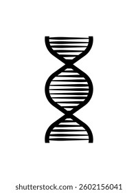 Abstract vector icon of a DNA helix with circular nodes and clean lines, ideal for scientific, medical, or genetic-related themes.