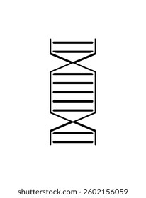 Abstract vector icon of a DNA helix with circular nodes and clean lines, ideal for scientific, medical, or genetic-related themes.