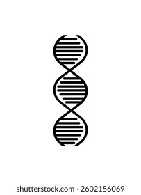 Abstract vector icon of a DNA helix with circular nodes and clean lines, ideal for scientific, medical, or genetic-related themes.