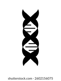 Abstract vector icon of a DNA helix with circular nodes and clean lines, ideal for scientific, medical, or genetic-related themes.