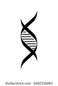 Abstract vector icon of a DNA helix with circular nodes and clean lines, ideal for scientific, medical, or genetic-related themes.