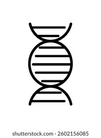 Abstract vector icon of a DNA helix with circular nodes and clean lines, ideal for scientific, medical, or genetic-related themes.