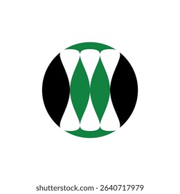 Abstract vector icon of geometric shapes in circle