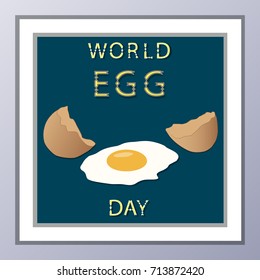 Abstract vector icon illustration of logo for whole chicken egg in a shell, cut sliced, purified half of boiled chicken eggs. Egg pattern consisting of fried omelet, eggshell birds, yolk with protein.