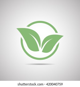 Abstract vector icon - leaf (natural product)