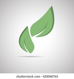 Abstract vector icon - leaf (natural product)