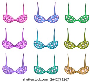 abstract vector icon set summer bikini 