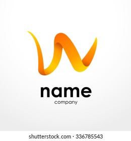 Abstract vector icon shape logo letter w for your modern design business