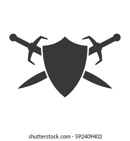 Abstract vector icon - shield and sword