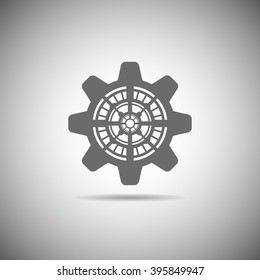 Abstract vector icon - simple gear
