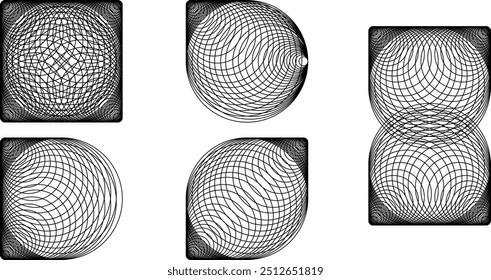 Abstrakte Vektorsymbole. Neue Formensammlung. Kreisdetails. 