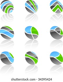 Abstract vector icons such logos.