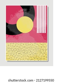 Abstract vector illustratin graphics design print hand drawn geometry patterns shape contemporary mid century modern art